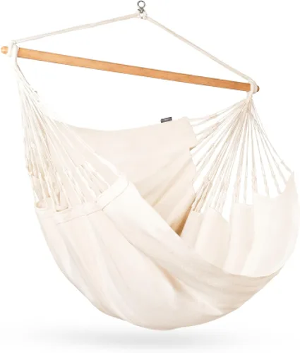 Vista 44 de LA SIESTA® - Silla Hamaca Grande y Cómoda de Algodón Habana & CasaMount - Silla Colgante con Kit de Suspensión para Paredes, Techos y Vigas Café