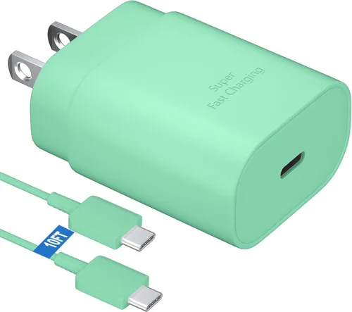 Vista 9 de Kit de cargador súper rápido tipo C, bloque de cargador de teléfono Android PD de 25 W PD USB C y cable de carga C de 5 pies, cable de carga rápida