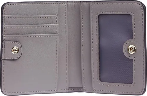 Vista 4 de Gostwo - Cartera compacta de piel genuina de lujo para mujer con bloqueo de RFID y ventana de identificación