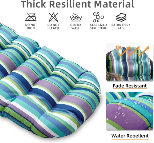 Vista 2 de FILUXE Almohadillas para silla, cojines de asiento/respaldo para patio - Almohada impermeable sólida acolchada, almohadillas