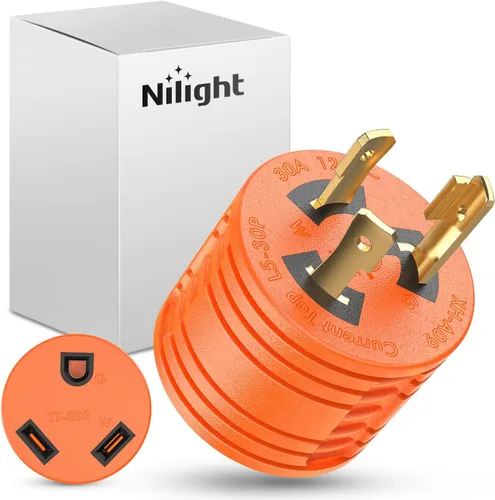 Vista 17 de Nilight Adaptador de Corriente para RV de 30 Amperios a 15 Amperios 110 Voltios Enchufe RV de Servicio Pesado TT-30P a 5-15R Enchufe Macho de 30A a