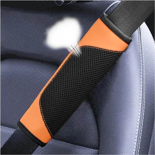 Vista 8 de BESULEN - Fundas para cinturón de seguridad de coche, juego de 2 protectores de correa de hombro de malla de cuero universal, almohadilla de arnés