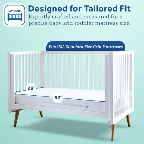Vista 11 de Sealy Baby SafetyCase Protector de colchón impermeable transpirable para cuna, funda de cama infantil, funda de cama con cremallera, sin ruido