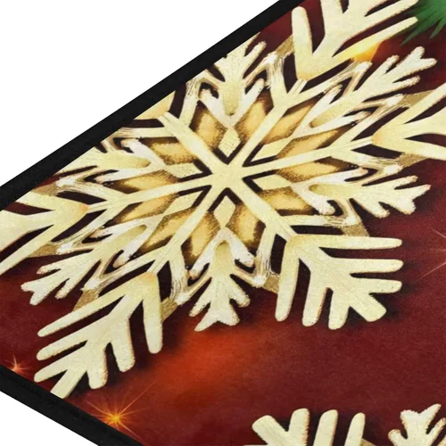 Vista 5 de Alfombras de cocina de Navidad, diseño de flor de pascua roja, antideslizantes, suaves, antifatiga, tapete de baño, tapete para decoración