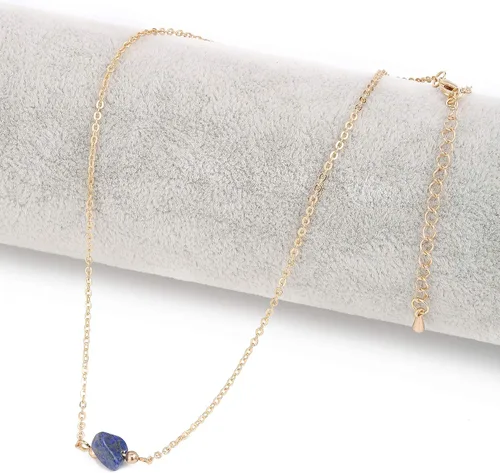 Vista 3 de ULANI JOY Collar de cristal de lapislázuli natural para mujeres y niñas