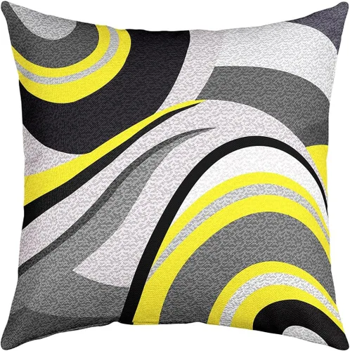 Vista 21 de Paquete de 4 fundas de almohada para exteriores, color rojo burdeos, juego de fundas de cojín geométricas cuadradas de color marrón y gris