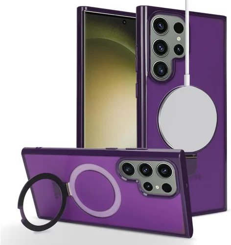 Vista 14 de Cavor - Funda para Samsung S23 Ultra, compatible con MagSafe, lavanda Funda para teléfono Galaxy S23 Ultra con función atril, protección suave,