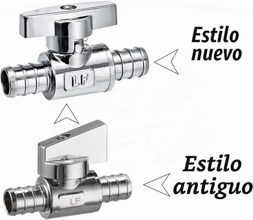 Vista 2 de Paquete de 2 válvulas de bola de cierre de ángulo de 90° de latón LF Pex de 1/2 pulgada Pex de 1/2 pulgada PEX cromadas para instalación de grifo