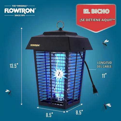 Vista 5 de Flowtron Exterminador de insectos, 1 acre al aire libre, bombilla UV de 40