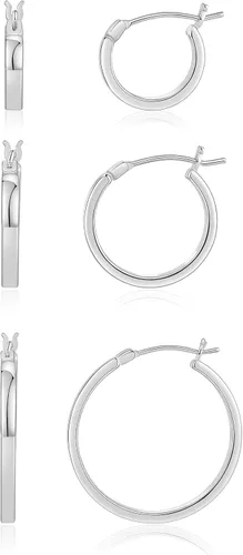 Vista 15 de Aretes de aro para mujer, aros planos chapados en oro de 14 quilates Dorado