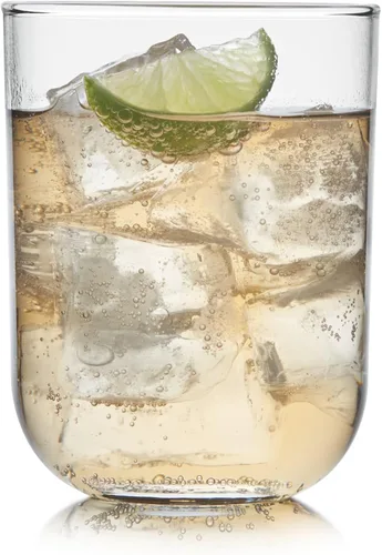 Vista 7 de Libbey Ascent Black Ribbon Rocks - Juego de 8 vasos de vidrio con curvatura, juego de cristalería versátil para fiestas y más