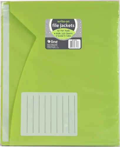Vista 5 de C-Line Chamarras de polietileno para escribir, verde lima, naranja ámbar, azul acero, paquete de 10