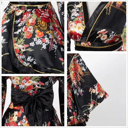 Vista 3 de Elibelle Juego de calcetines de seda plegables de seda para mujer, estilo kimono de anime japonés