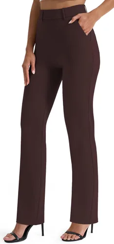 Vista 14 de AFITNE Pantalones de yoga de pierna recta con bolsillos para mujer Negro