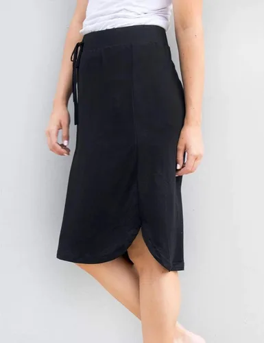 Vista 2 de wenseny Womens Skirts Knee Length Pencil Skirts Elastic Midi Bodycon Solid Drawstring Daily Dresses