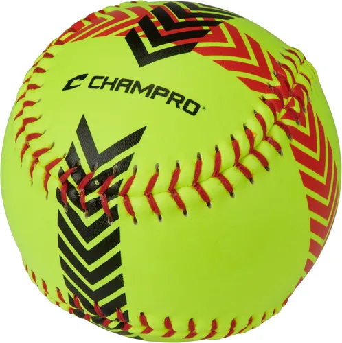 Vista 5 de Champro Juego de softbol de entrenamiento a rayas (amarillo óptico, 12 pulgadas)