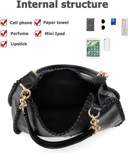 Vista 4 de Sweetovo Bolsas de mano para mujer, juego de bolsos vintage, de cuero vegano, bolsa mediana y bolso cruzado para viajes