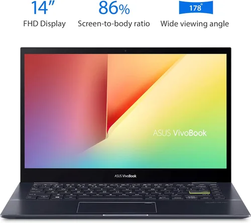 Vista 2 de ASUS VivoBook Flip 14 - Portátil 2 en 1 delgado y ligero, pantalla táctil FHD de 14 pulgadas, AMD Ryzen 5 5500U, 8 GB de RAM, SSD de 512 GB, lápiz