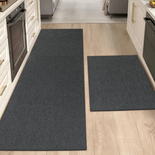 Vista 19 de Color&Geometry - 2 alfombras y tapetes de cocina antideslizantes, lavables, absorbentes, fáciles de limpiar, tapetes de cocina para frente del Caqui