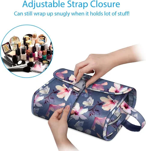 Vista 3 de Fintie Bolsa de viaje portátil para cosméticos y artículos de aseo, gran organizador colgante resistente al agua para maquillaje y almacenamiento
