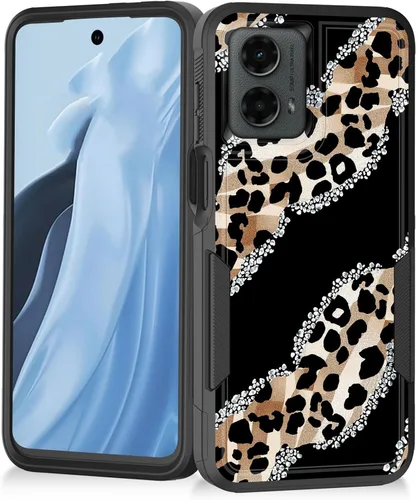 Vista 151 de Funda para Moto G Play 4G 2024, resistente de doble capa híbrida de policarbonato duro, goma suave, a prueba de golpes, funda protectora resistente