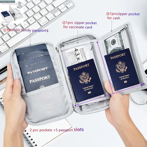 Vista 3 de Pasaporte Holder, Gris, Multifunción
