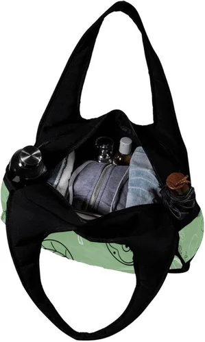 Vista 5 de Green Hand Drawn Healthy Food Pattern Travel Duffel Bag Sports Gym Bag Weekend Overnight Tote Bag for Women Men