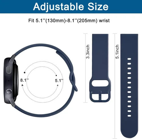 Vista 7 de Meliya Correas compatibles con Amazfit GTS/GTS 2/GTS 3/GTS 2e/GTS 2 mini/GTS 4 mini/GTS 4/GTR mini, correas de repuesto de silicona de 0.787