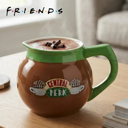 Vista 5 de Silver Buffalo FRIENDS TV Central Perk Coffee Pot, 3D Sculpted Mug, 20oz Cerámica, Taza de café, 0.59 Litros Central Perk Pot