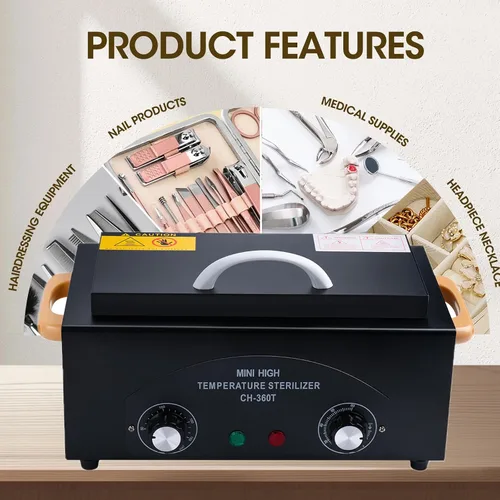 Vista 6 de LXIANGN Caja de limpieza de alta temperatura 300W 1.5L con temporizador Equipo de gabinete de esterilización de calor seco con bandeja inoxidable