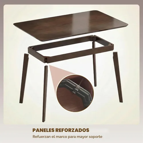 Vista 8 de HOMCOM Mesa de comedor moderna de mediados de siglo de 47 pulgadas para 4