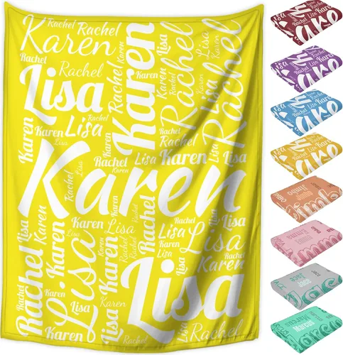 Vista 29 de Manta personalizada con nombre, mantas de franela personalizadas para bebés, niños y adultos con nombre, regalo de Navidad, cumpleaños, día de San