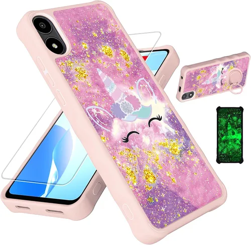 Vista 26 de jioeuinly JSF-DJS - Funda compatible con Nothing Phone 2a con protector de pantalla de vidrio templado, policarbonato duro + silicona suave, soporte