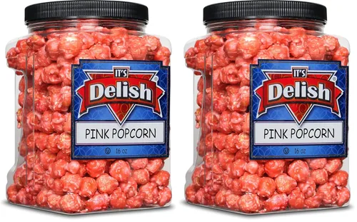 Vista 13 de Palomitas de maíz gourmet con sabor a plátano amarillo de It's Delish, envase jumbo de 16 oz Snack de pop corn aireado a granel - Temática frutal