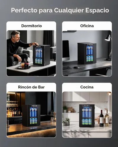 Vista 5 de Refrigerador de bebidas para 24 latas, mini refrigerador de encimera