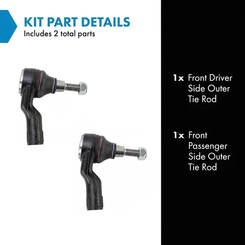 Vista 2 de TRQ Juego de barras de acoplamiento delanteras exteriores 2 piezas compatibles con Land Rover LR3 2005-2009