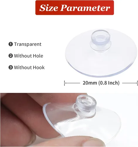 Vista 3 de Litoexpe 10 ventosas transparentes sin ganchos sin agujeros, pequeñas almohadillas profesionales para decoración y organización del hogar, 0.8