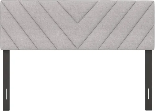 Vista 9 de KOMFOTT - Cabecera tapizada en tela de lino para cama tamaño Full/Queen, cabecera rectangular con patas de madera maciza y ancho ajustable, cabecera