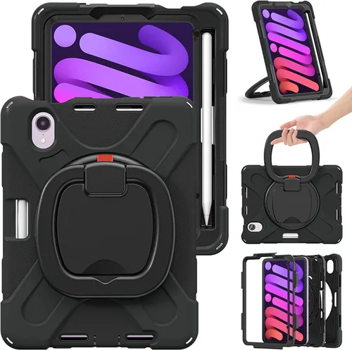 Vista 10 de Funda para iPad Air de 3ª generación – Funda resistente para niños con soporte giratorio, soporte para lápices y correa de transporte para iPad