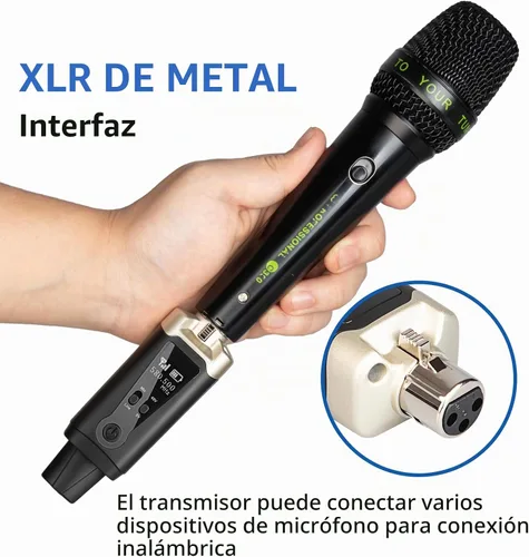 Vista 5 de Depusheng Receptor transmisor de guitarra inalámbrico T9, receptor transmisor de micrófono inalámbrico XLR Sistema inalámbrico para micrófono