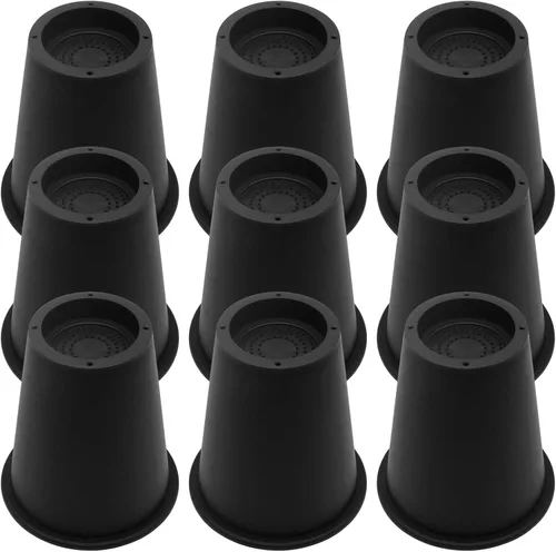 Vista 15 de 4 juegos de elevadores de muebles - elevadores de cama negros de 1", 2" o 3" pulgadas, elevadores redondos apilables resistentes para mesa, sofá