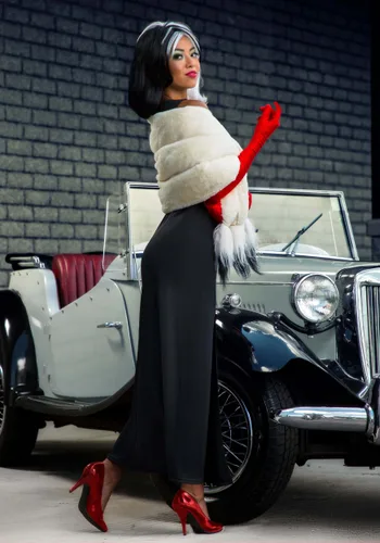 Vista 2 de Disfraz de Estola Cruella De Vil para Mujer de 101 Dálmatas de Disney Multicolor