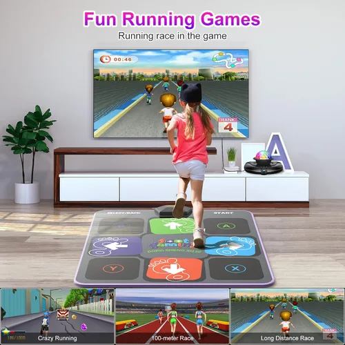 Vista 5 de FWFX Alfombrilla de baile de videojuegos para niños y adultos, juego de almohadilla de baile para TV, juguetes para niños de 4, 5, 6, 7, 8, 9, 10