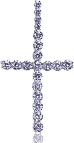 Vista 11 de JINAO Cadena de Cruz para Hombres Collar de Cruz de Oro Chapado en Oro de 14K Cadena de Cruz de Clavo Grande con Circonitas Cúbicas Colgante Joyería