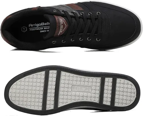 Vista 4 de ASTERO - Zapatos casuales para hombre, vestido de moda antideslizante y bajo, de piel sintética, zapatos para caminar, M