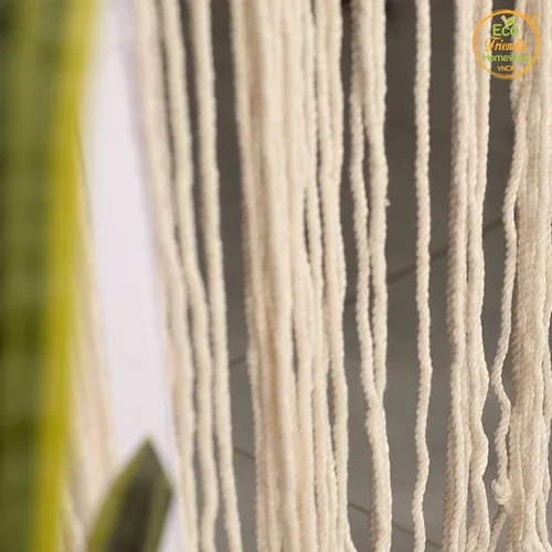 Vista 8 de Cortinas de macramé bohemias, cortinas con cuentas para puertas, macramé para colgar en la pared, cortina de puerta de cuentas, fondo bohemio Beige