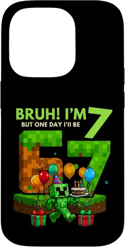 Vista 17 de Bruh I'm 7 But One-Day I'll Be 67 Retro 7th Birthday Kids Case for iPhone 17