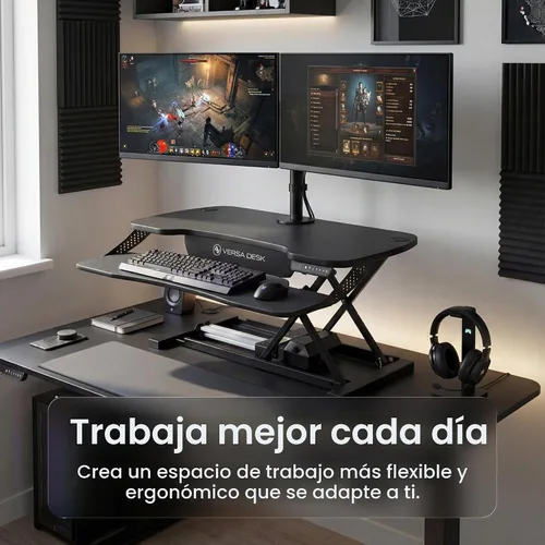 Vista 6 de VERSADESK PowerPro Elite - Convertidor de escritorio eléctrico ajustable de 36 pulgadas con controlador programable y concentrador USB. Aplicación