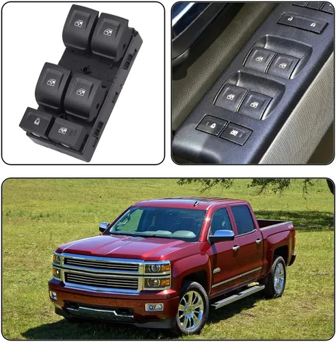 Vista 6 de Obaee Botón de control de potencia para interruptor de ventana compatible con Chevy Silverado 1500 2014-2021, Chevrolet Silverado y GMC Sierra 2500