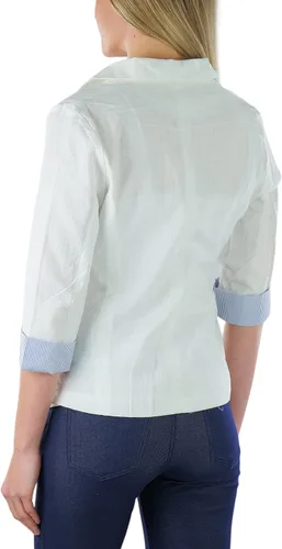 Vista 48 de ToBeInStyle Blazers de manga larga con cremallera y botones para mujer